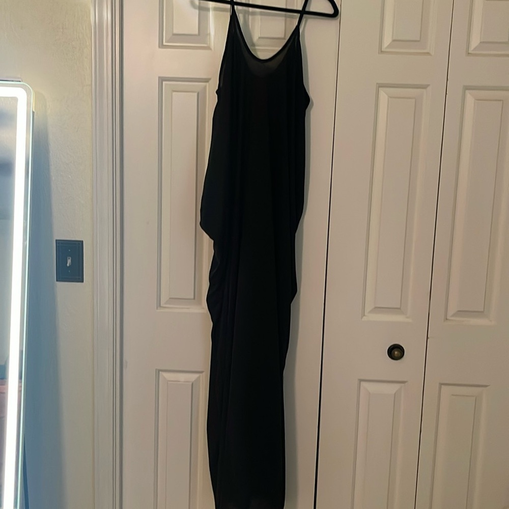 Black maxi dress with pockets